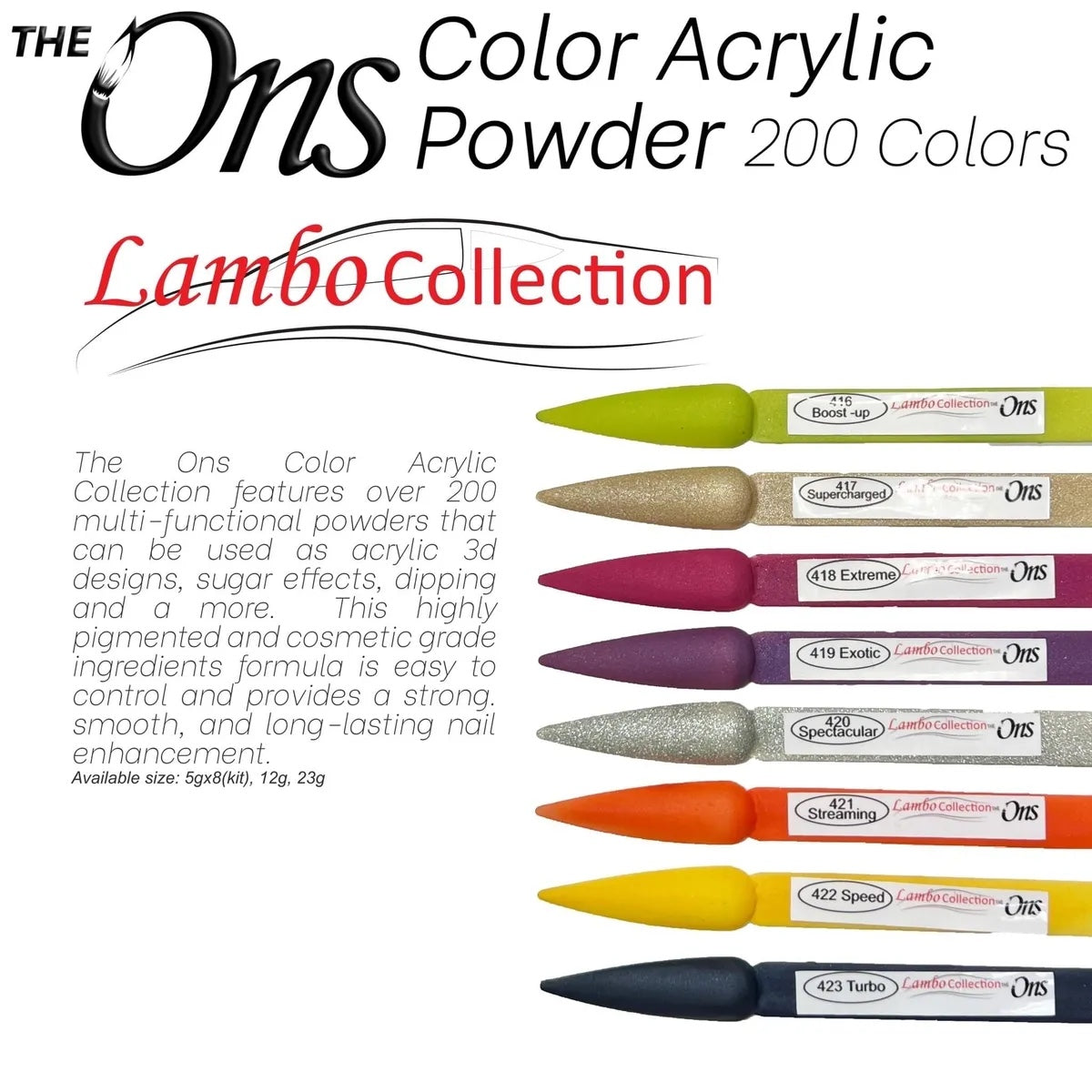 ONS 3D Powder (8 Colors/Set) - Lambo
