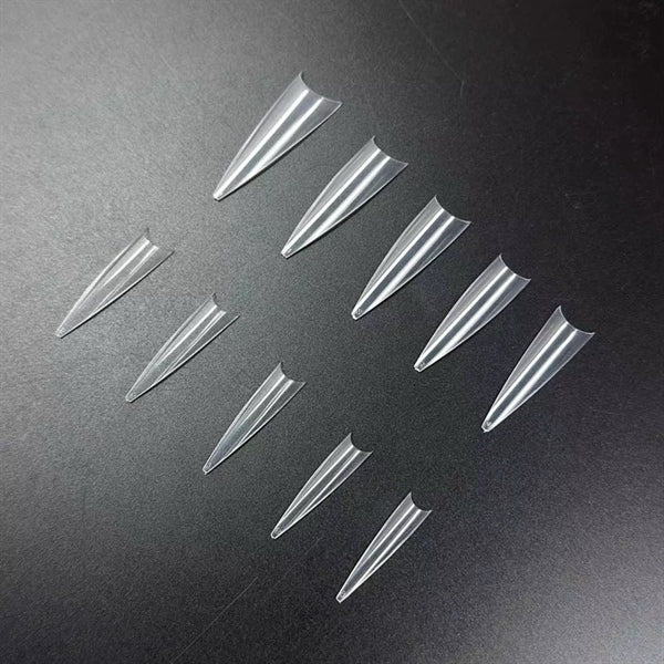 XXL Stiletto No C Size 0-9 (500pcs Bag) - Clear Tips