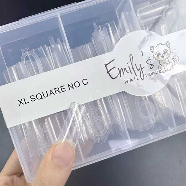 XL Square No C (500pcs Box) - Clear Tips