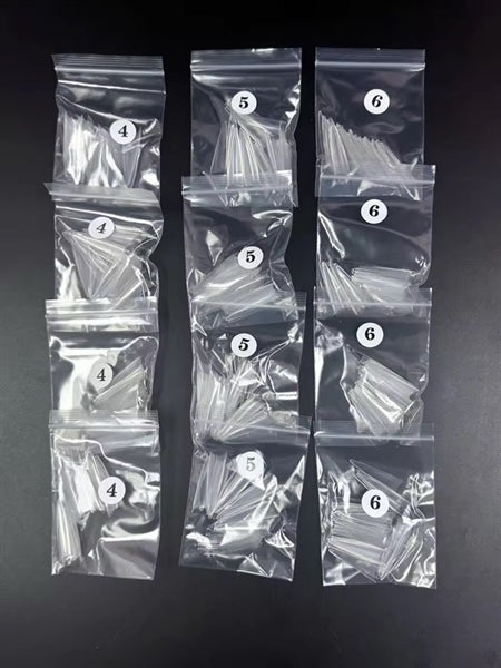 XXL Stiletto No C Refill Size 456 (600pcs Bag) - Clear Tips