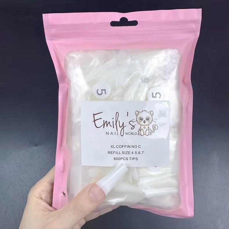 XL Coffin No C Curve (600pcs/bag Refill Size 4567) - Natural