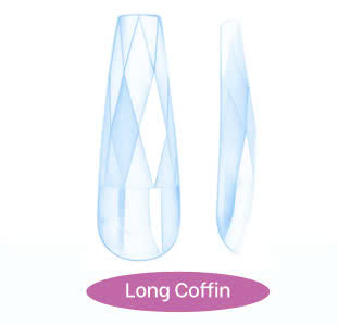 6D Diamond Soft Gel Tips - Long Coffin (Box 120pcs)