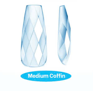 6D Diamond Soft Gel Tips - Medium Coffin (Box 120 pcs)