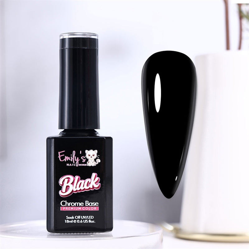 Black Chrome Base Gel - 1 Step Black
