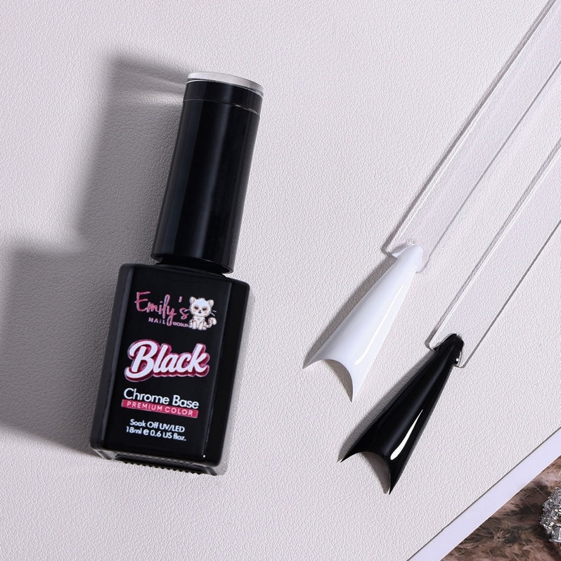 Black Chrome Base Gel - 1 Step Black