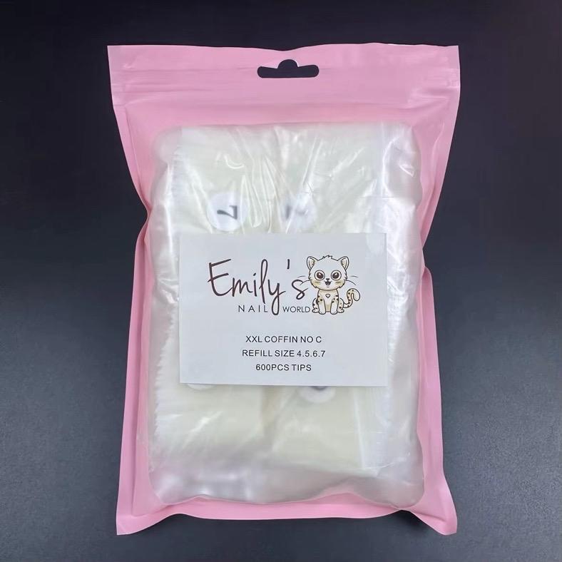 2XL Coffin No C Curve (600pcs/bag Refill Size 4567) - Natural