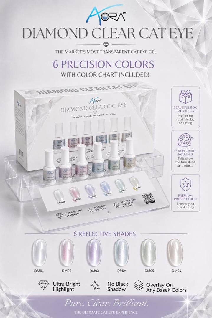 DIAMOND CLEAR CAT EYE - 6 PRECISION COLORS