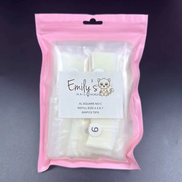 XL Square No C Refill Size 4567 (600pcs Bag) - Natural Tips