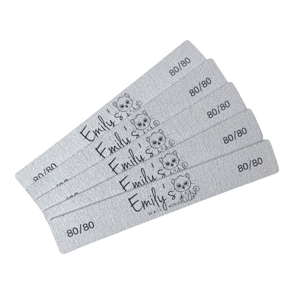 Nail File 80/80 (25pcs/1 Pack) - White