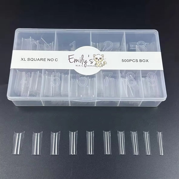 XL Square No C (500pcs Box) - Clear Tips