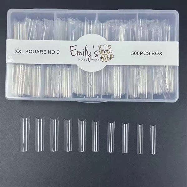 XXL Square No C (500pcs Box) - Clear Tips