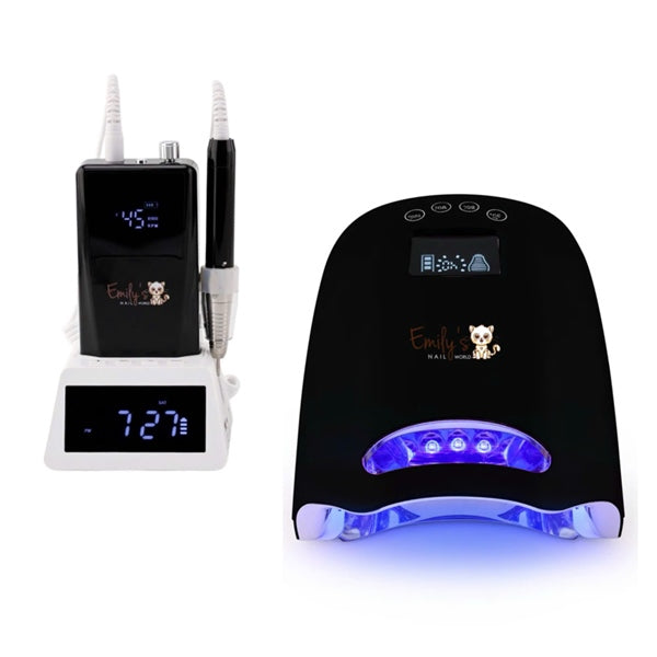 Nail Drill & Gel Lamp Combo - Black Edition