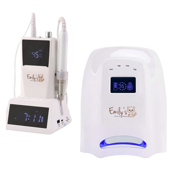 Nail Drill & Gel Lamp Combo - White Edition