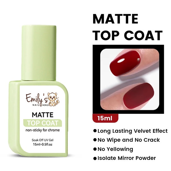 Matte Top Coat 15ml (Non-sticky for Chorme)
