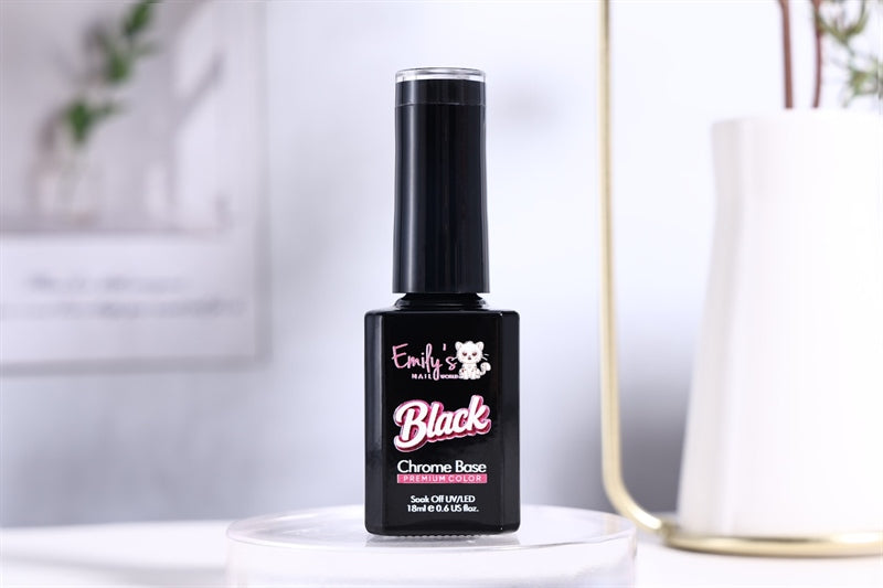 Black Chrome Base Gel - 1 Step Black