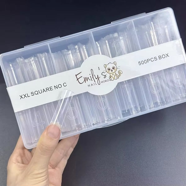 XXL Square No C (500pcs Box) - Clear Tips