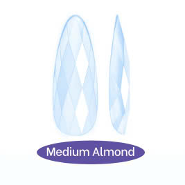 6D Diamond Soft Gel Tips - Medium Almond (Box 120pcs)