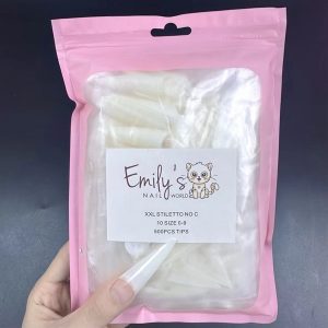 XXL Stiletto No C 10 Size 0-9 (500pcs Bag) - Natural Tips
