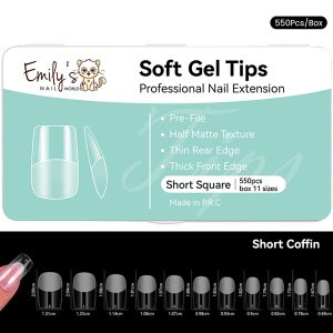 Soft Gel Nail Tips (550pcs/box) -Short Square