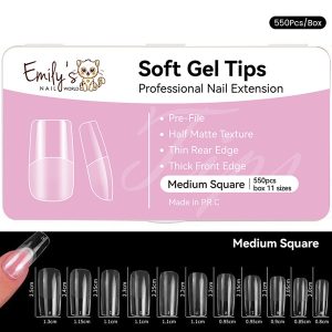 Soft Gel Nail Tips (550pcs/box) - Medium Square