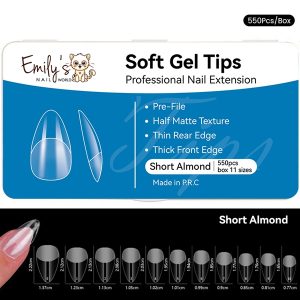 Soft Gel Nail Tips (550pcs/box) -Short Almond