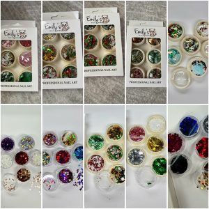 Christmas Flake 10-Box Set (6 Colors × 6 Jars per Box)