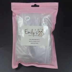 2XL Square No C Refill Size 4567 (600pcs Bag) - Clear Tips
