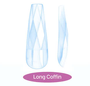6D Diamond Soft Gel Tips - Long Coffin (Box 120pcs)